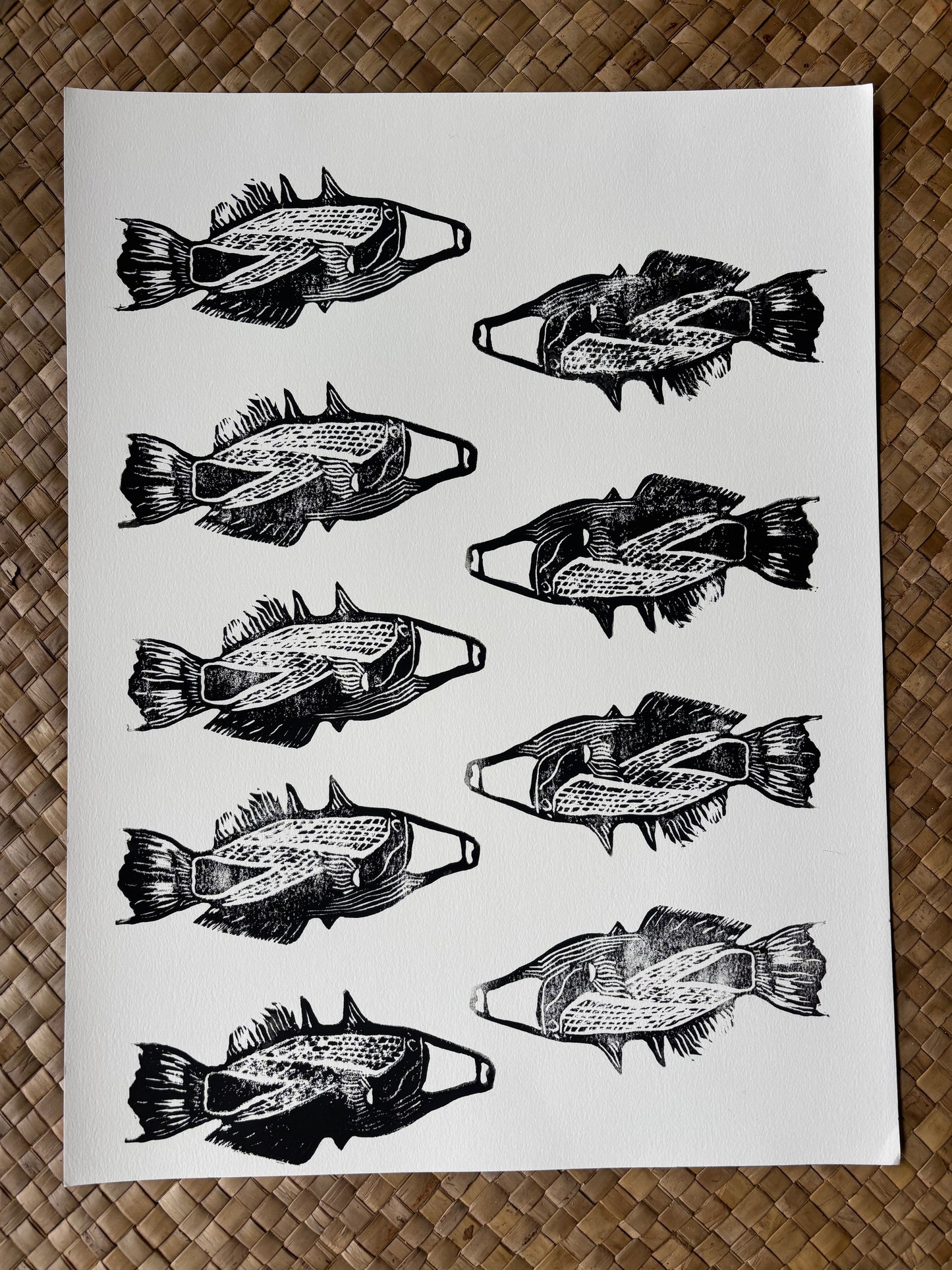 Humuhumu Original Blockprint