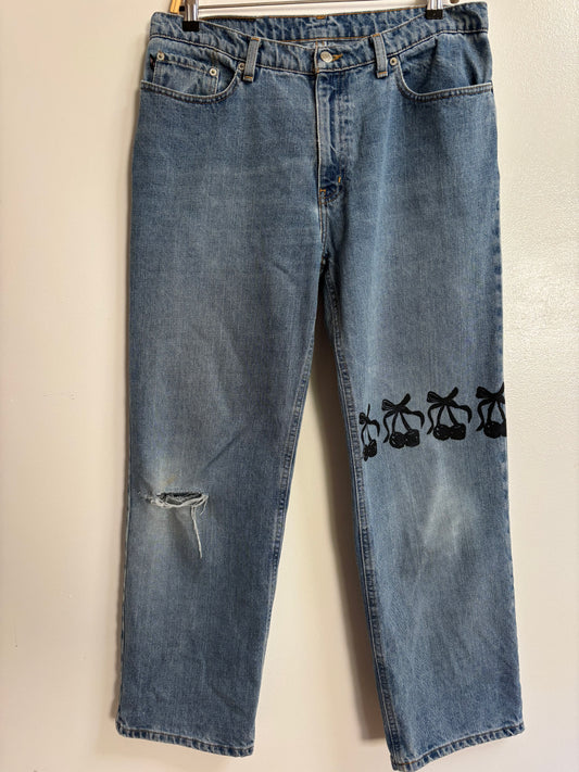 Cherry Print Jeans