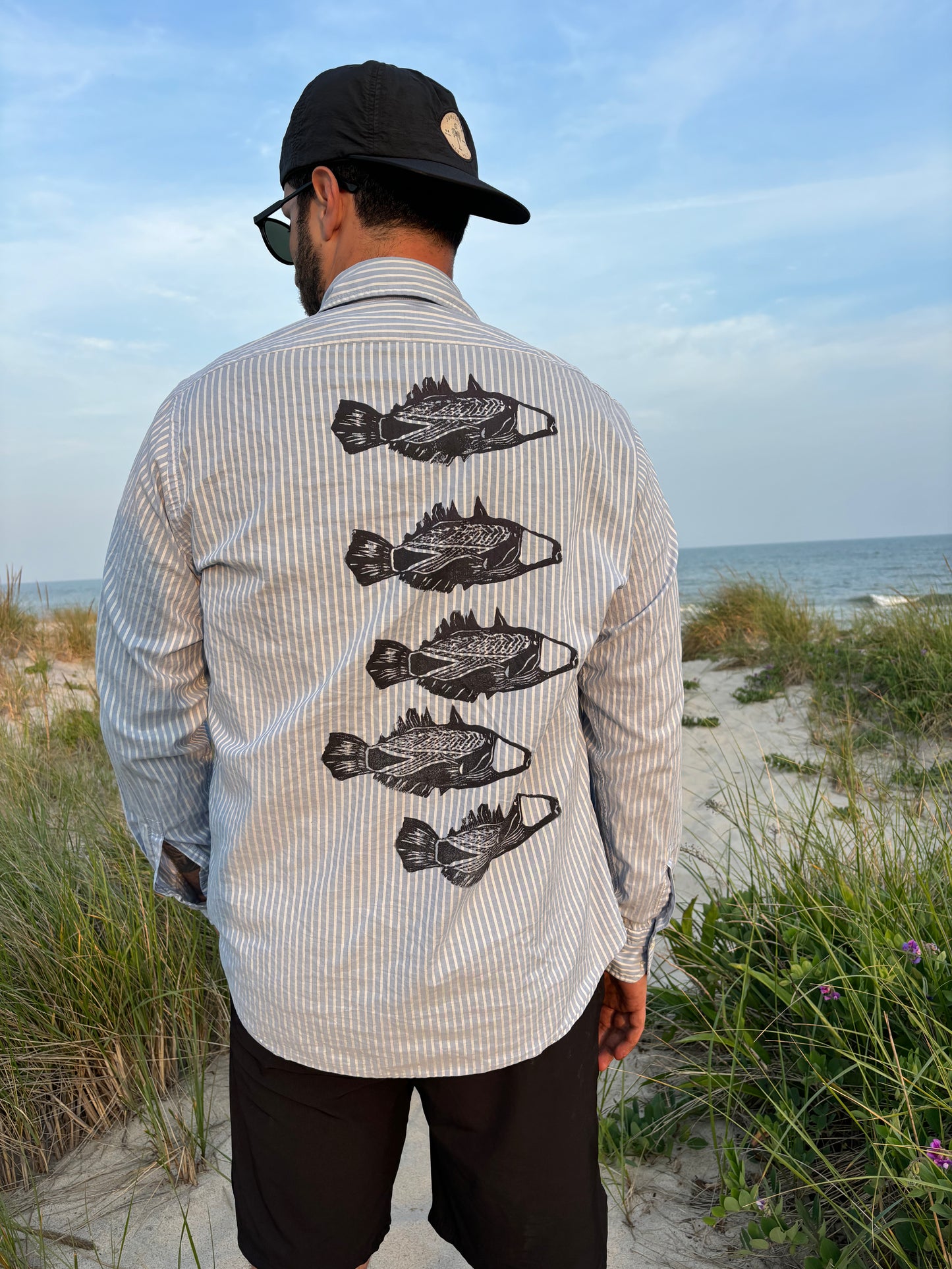 Humuhumu print button down