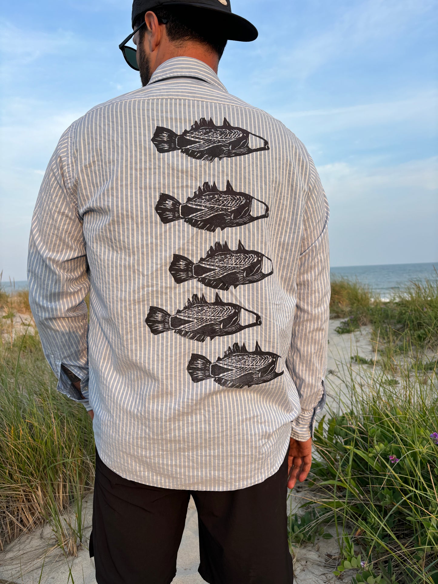 Humuhumu print button down